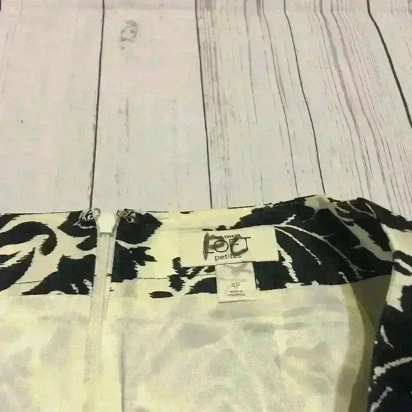LOFT Skirt Black Ivory Pattern 4P - Picture 3 of 5